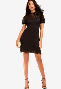Lipsy SHORT SLEEVE UNDERBUST MINI - Koktélruha / Partiruha - black