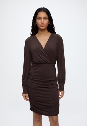 VILA, VILAILA V NECK - Robe de jour - coffee bean