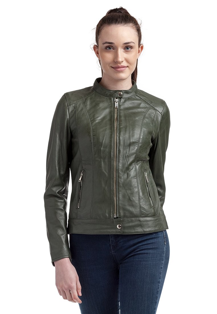 Le Temps Des Cerises Leren jas kaki