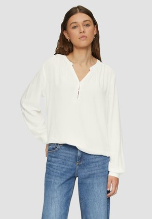 QS FLIESSENDE MIT RAFFUNG - Blouse - ecru