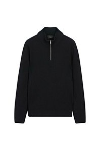 MOCK NECK WITH ZIP - Maglione - dark blue