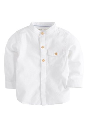 BLUE LONG SLEEVE LINEN MIX GRANDAD SHIRT (3MTHS-7YRS) - Overhemd - white