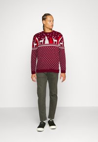 Denim Project XMAS DEER - Camisola - bordeaux