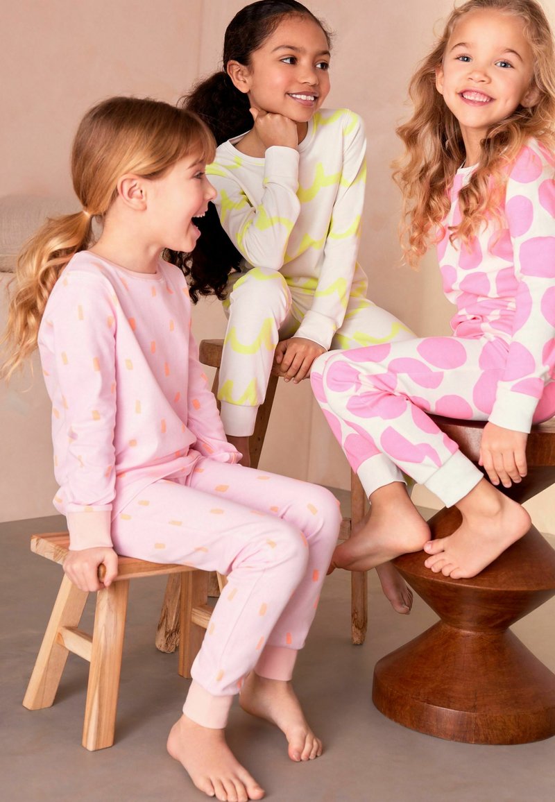 Next STAMPY 3 PACK - REGULAR FIT SET - Pyžamová sada - fluro pink yellow