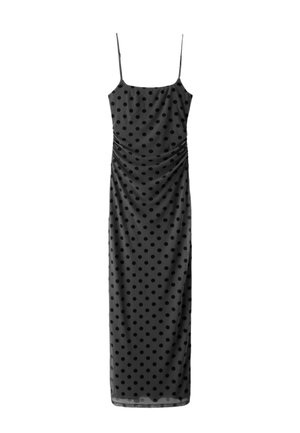 Stradivarius, PRINTED FITTED MIDI DRESS - Robe longue - mottled dark grey