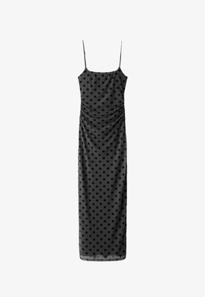Stradivarius, PRINTED FITTED MIDI DRESS - Robe longue - mottled dark grey