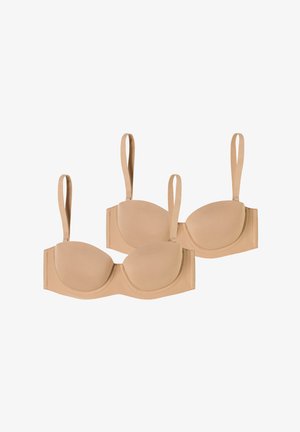 2-PACK UNIQUE MICRO - Axelbandslös bh / Multifunktionsbh - maple