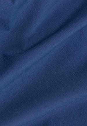 Navy blue fabric with a smooth texture and subtle sheen, featuring gentle folds and a consistent surface pattern.