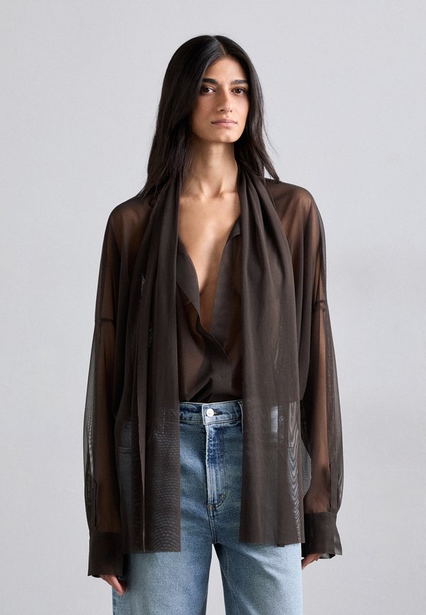 SUPER OVERSIZED BODYSUIT BOW - Blouse - espresso2