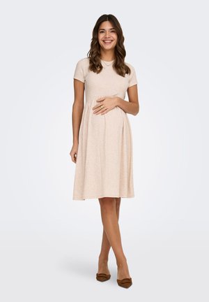 OLMMALAYA  O-NECK  - Abito in maglia - pumice stone