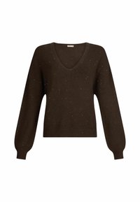 WITH MICRO SEQUINS - Džemperis - brown