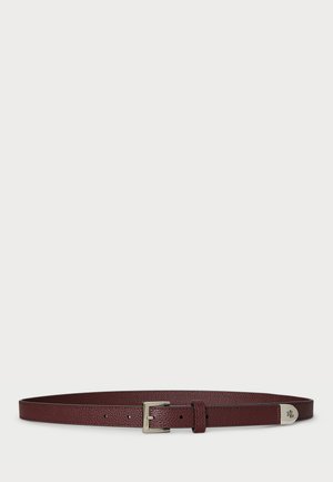 PEBBLED LEATHER SKINNY BELT - Bælter - dark garnet