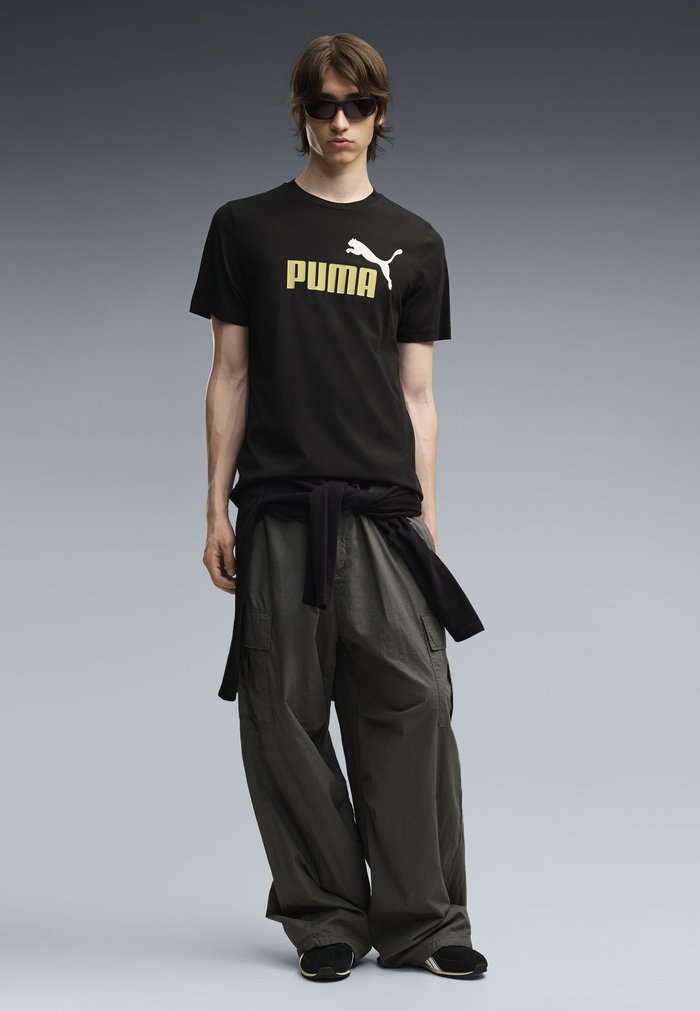 PUMA 2 COLOR NO. 1 LOGO TEE - Print T-shirt - black rustic olive