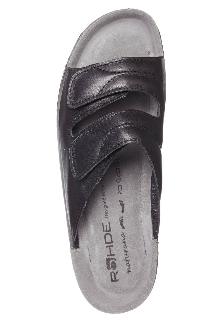 Damen Flache Pantoletten | Rohde SOFTANA Pantolette flach black/schwarz - GH95123 Damen Flache Pantoletten | Rohde SOFTANA Pantolette flach black/schwarz - GH95123