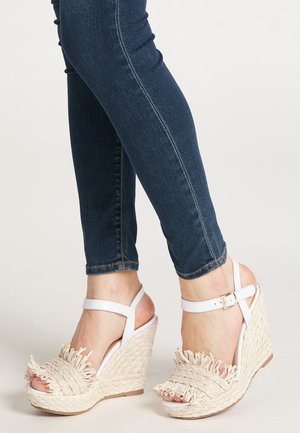 Sandalen met hoge hak - white natural