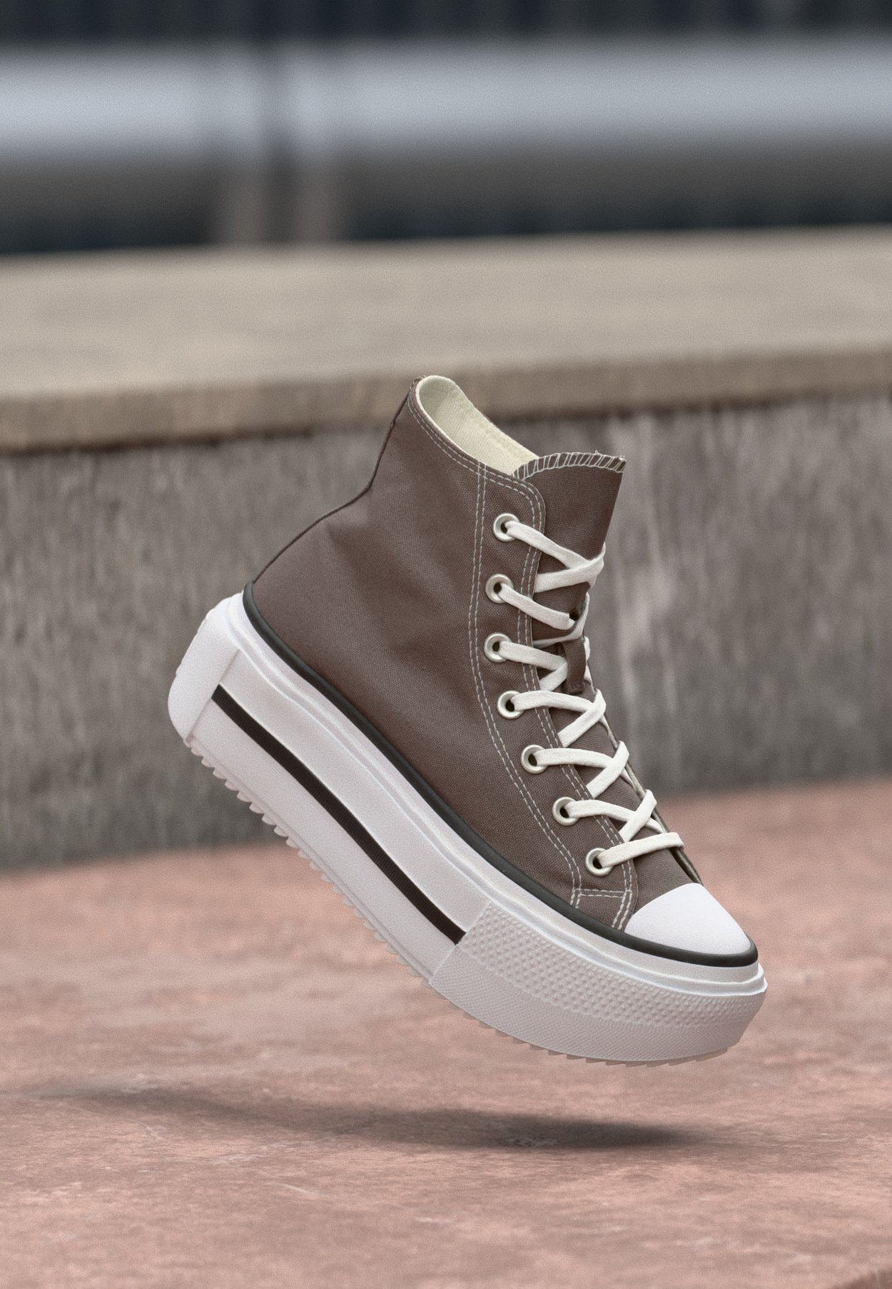 Converse CHUCK TAYLOR ALL STAR LIFT DOUBLE STACK PLATFORM - Zapatillas altas - pot hole plum/white/black