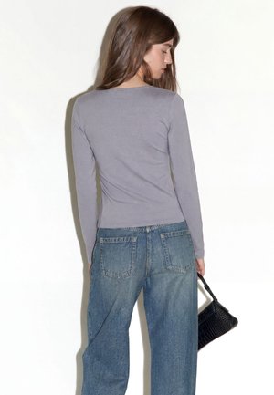 Balmohk, TOP SLIM U-NECK LONG SLEEVE - Long sleeved top - slate gray