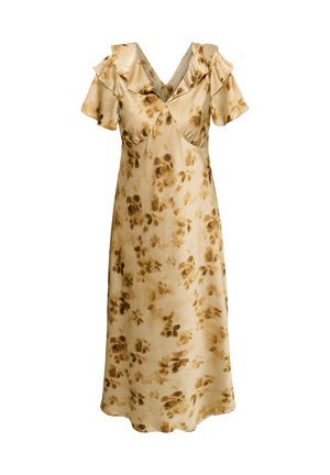 Kaffe Curve, KCJAMIE FRILL - Ballkleid - dusty champagne brown flowers