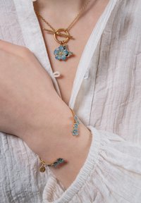 FABLE ENGLAND BUTTERFLY & FLOWER - Ketting - blue gold-coloured