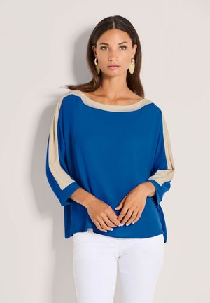 Bluse - royal blue   beige