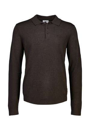 Lindbergh LONG SLEEVE  - Piké - dk brown mel