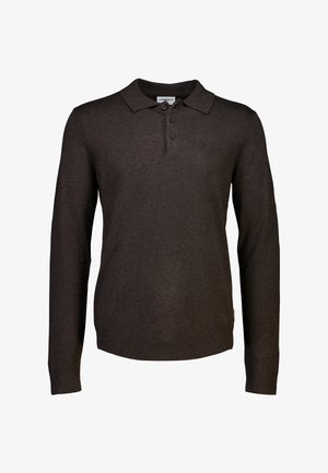 Lindbergh LONG SLEEVE - Polo - dk brown mel
