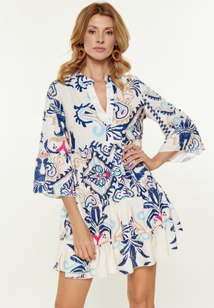 usha Shirt dress - offwhite blue