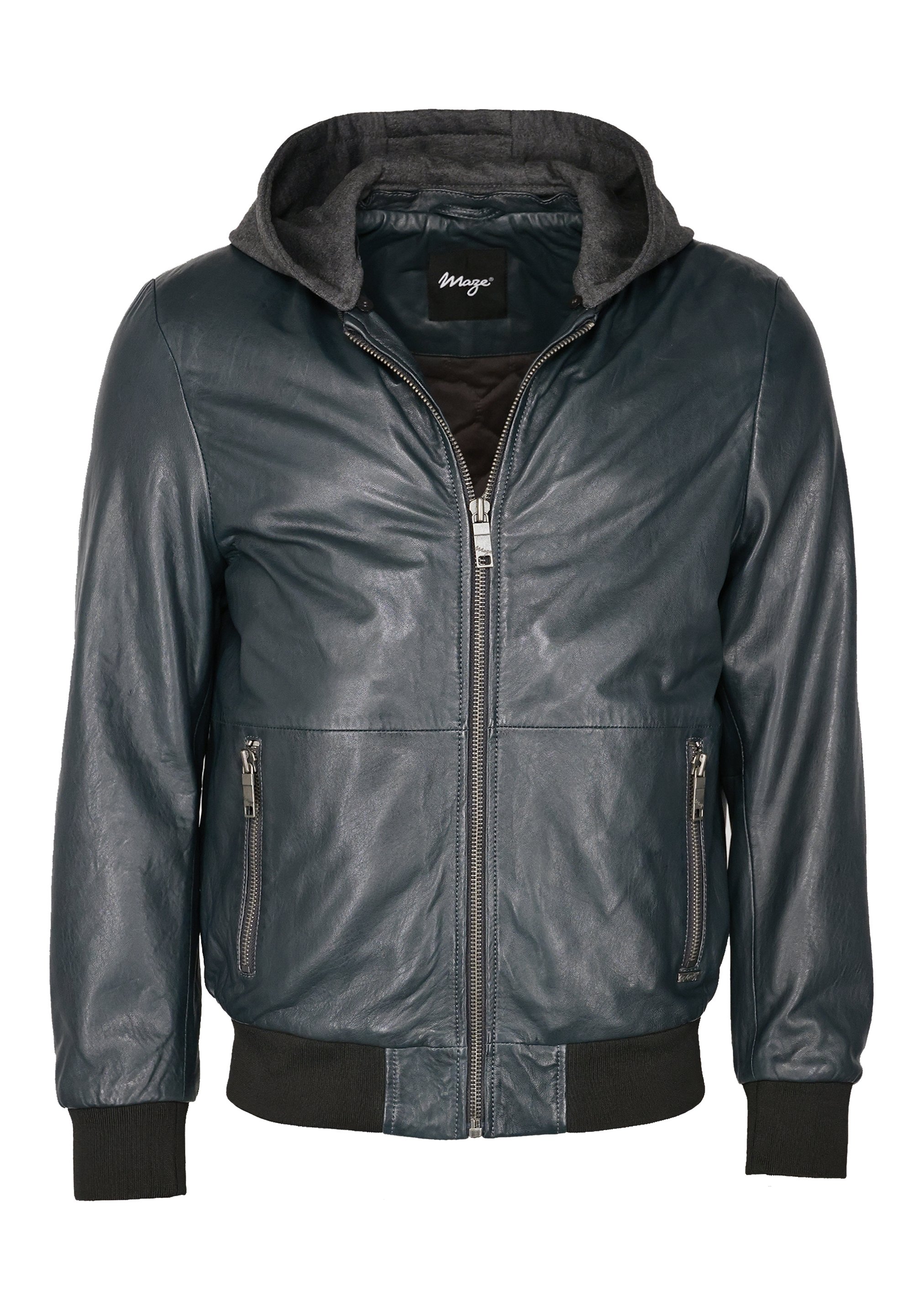 Maze Lederjacke black/black denim