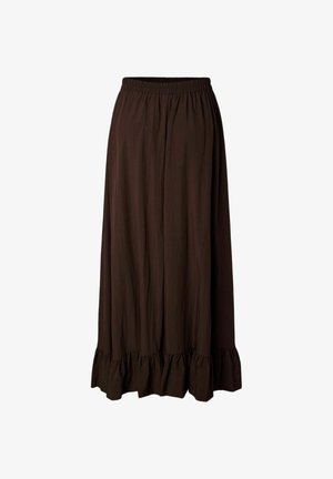 Pieces, MIDI SKIRT PCJULIA HW VOLUME - Maxinederdele - hot fudge