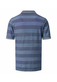 Koszulka polo z krótkim rękawem w różnych odcieniach niebieskiego z poziomymi paskami, z kołnierzykiem i kontrastującym wykończeniem rękawów.