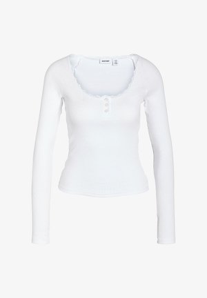 Noisy May, NMMAYA L/S LACE HENLEY TOP NOOS - Camiseta de manga larga - bright white