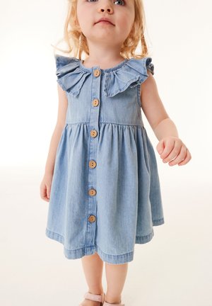 SLEEVELESS FRILL - Vestito estivo - blue denim