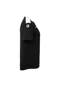 Maglietta nera a maniche corte con accenti bianchi sulle spalle. Realizzata in un tessuto morbido, con un logo sulla spalla sinistra. Vestibilità standard.
