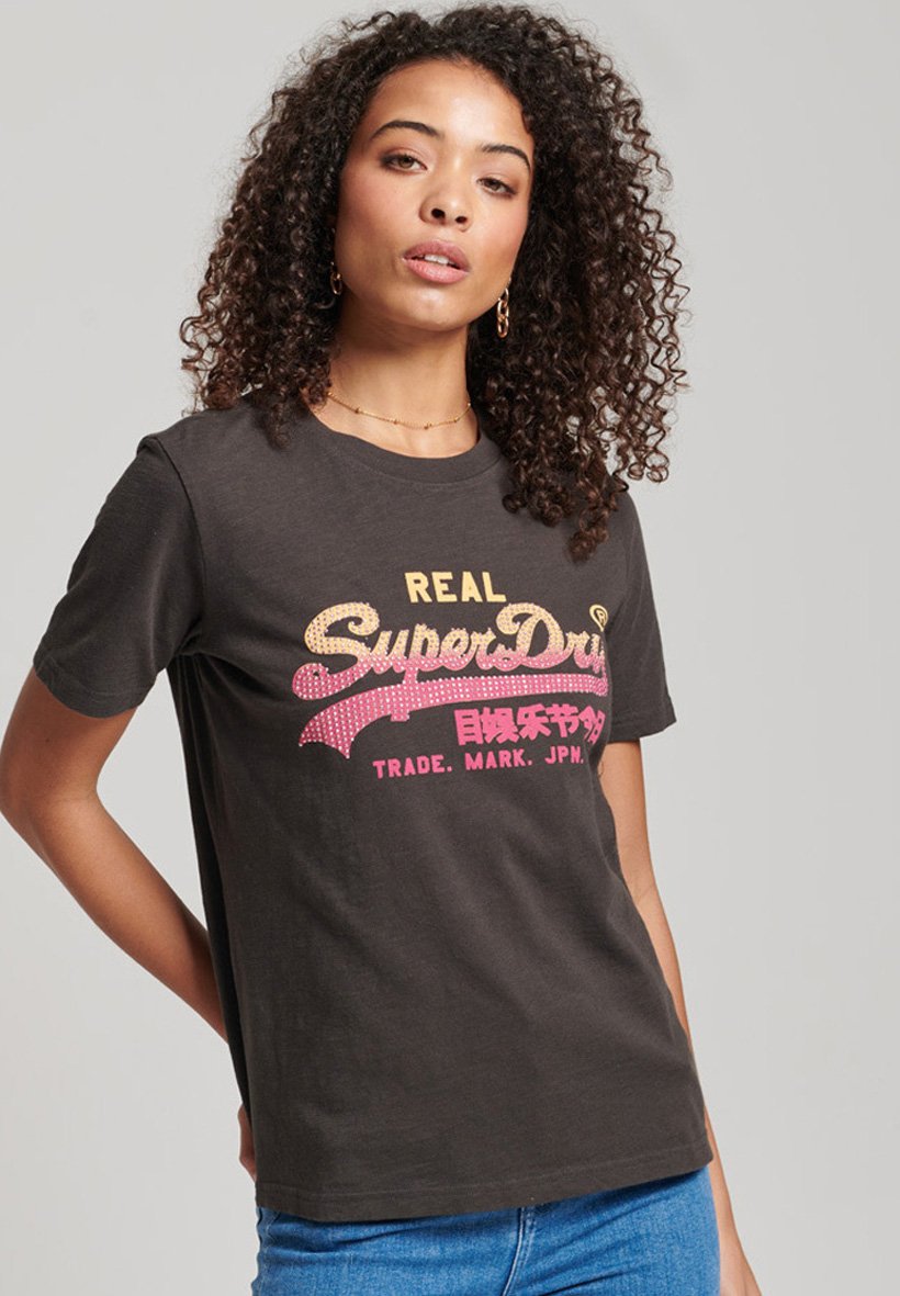 VINTAGE - Print T-shirt - vintage black/anthracite Zalando.co.uk