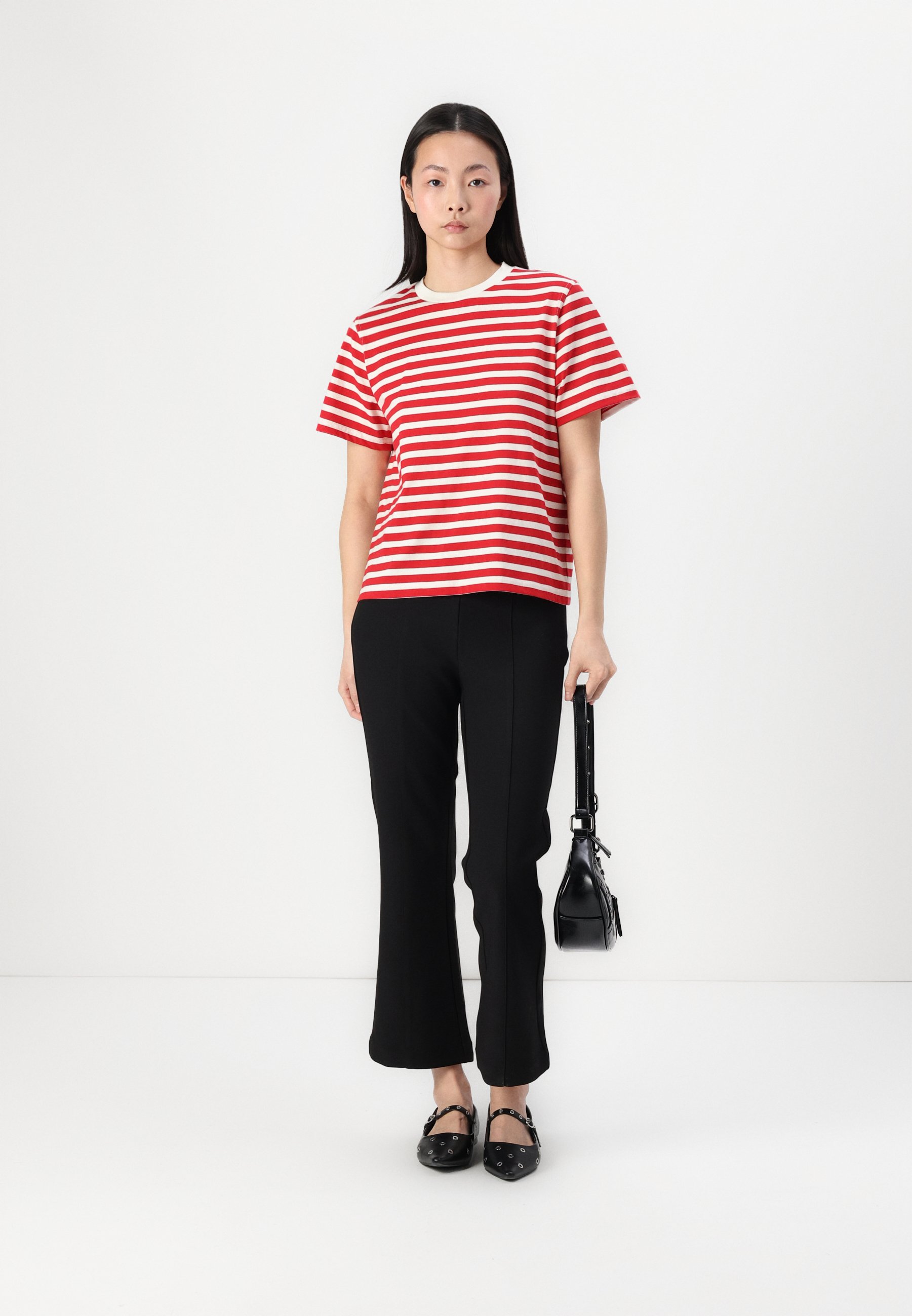 TOM TAILOR DENIM STRIPED BOXY - Print T-shirt - white red