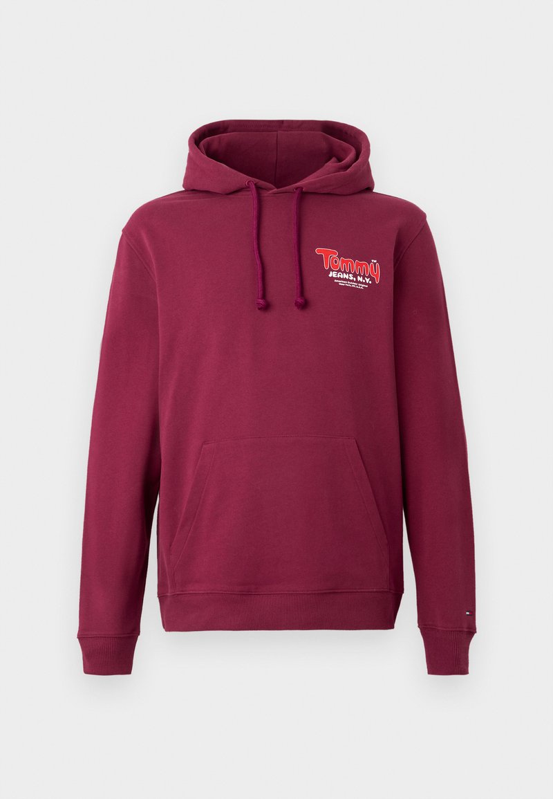 Tommy Jeans FONT PLAY HOODIE - Sweat à capuche - red wine/bordeaux ...