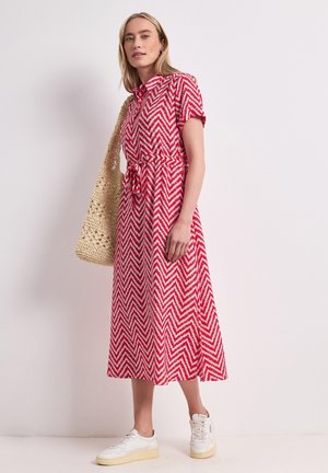 Street One, MIDI DRESS WITH ZIG-ZAG-PATTERN, czerwony