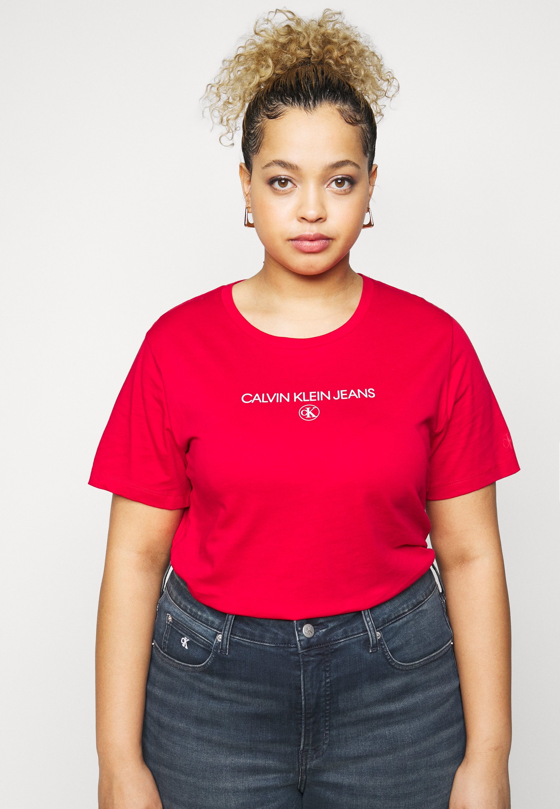 calvin klein jeans red shirt