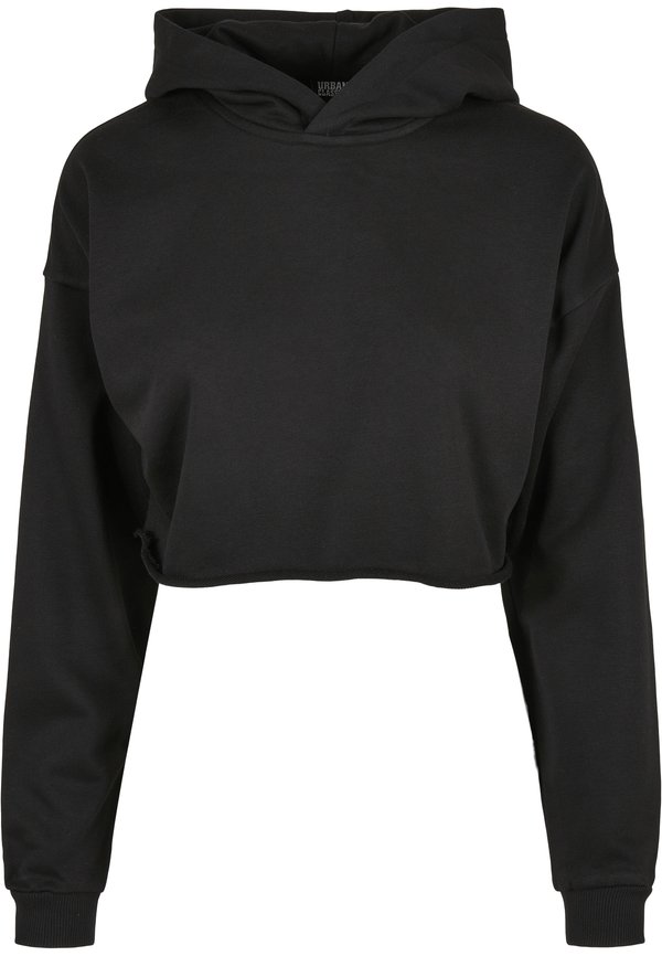 LADIES OVERSIZED CROPPED HOODY - Kapuzenpullover - schwarz