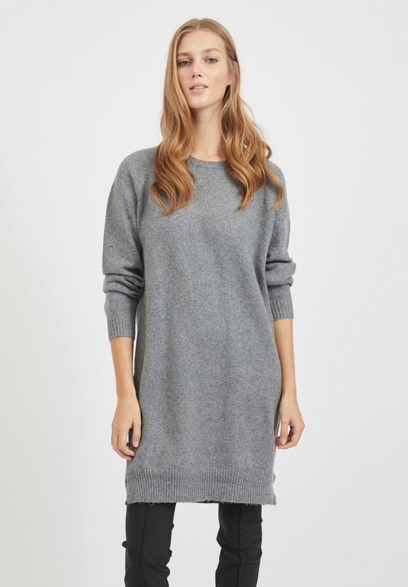 Damen Freizeitkleider | Vila Strickkleid medium grey melange/grau - NI59530 Damen Freizeitkleider | Vila Strickkleid medium grey melange/grau - NI59530