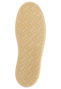 Suola di scarpa in gomma con un motivo testurizzato di rettangoli in rilievo. Il colore è beige chiaro, con un design a griglia per una migliore aderenza.