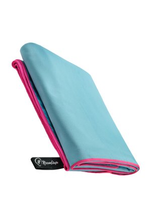 Beach towel - türkis   pinker rand