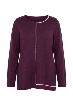 Ulla Popken, PULLOVER, ZIERLINIEN, RUNDHALS, LANGARM - Striktrøje - nougat brown