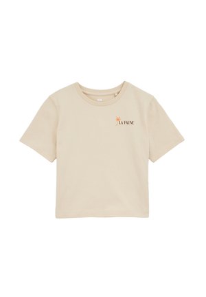 T-shirt med print - beige