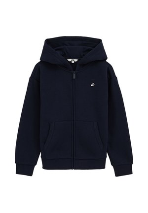 Bluză de molton cu fermoar - navy blue