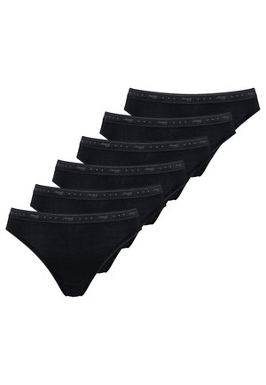 Slip in cotone nero con finitura liscia, dotati di un comodo elastico in vita con un logo discreto e piccoli dettagli decorativi. Confezione da sei.
