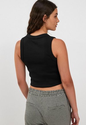 CROPPED RACER TANK - Topp - black