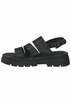 s.Oliver Sandalen met plateauzool - black