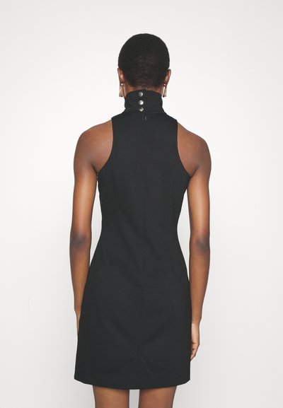 Sara Battaglia HIGH NECK MINI DRESS - Dzsörzéruha - black