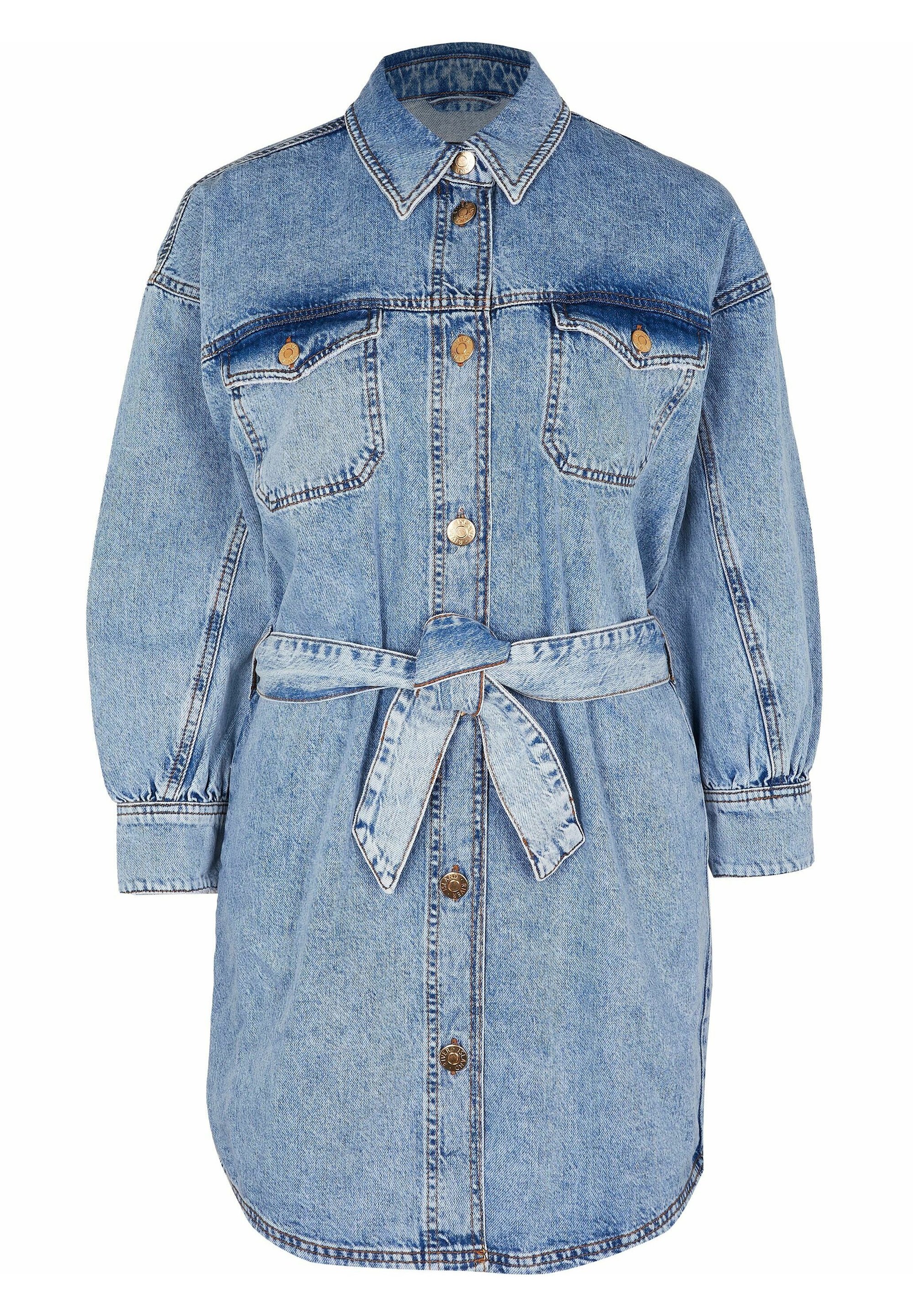 river island denim shirt dress Womens River Island Blue Long Sleeve Denim Midi Shirt Dress US 4